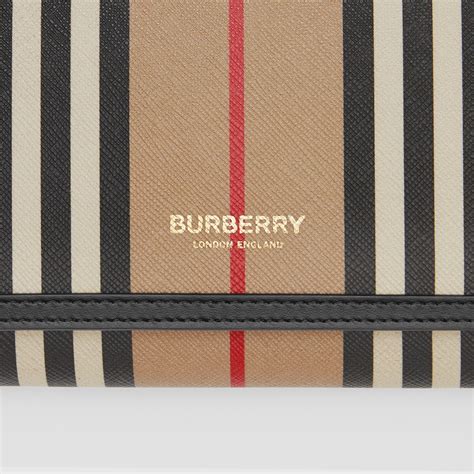 burberry icon stripe e-canvas wallet with detachable strap|Icon Stripe E.